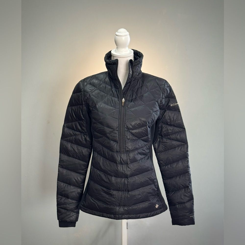 Women’s Black Columbia Lightweight Down Puffer Jacket Size S EUC